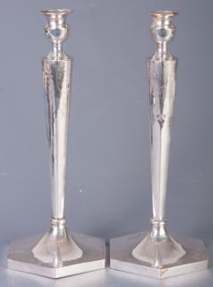 Appraisal: Sterling Candlesticks Pair Circa s Pair of Early th Century