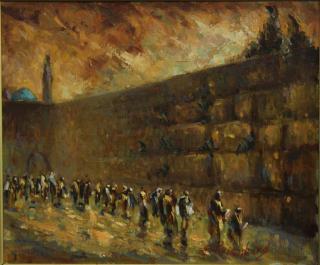 Appraisal: Harold Rotenberg American th Century Western Wall depicting Jews in