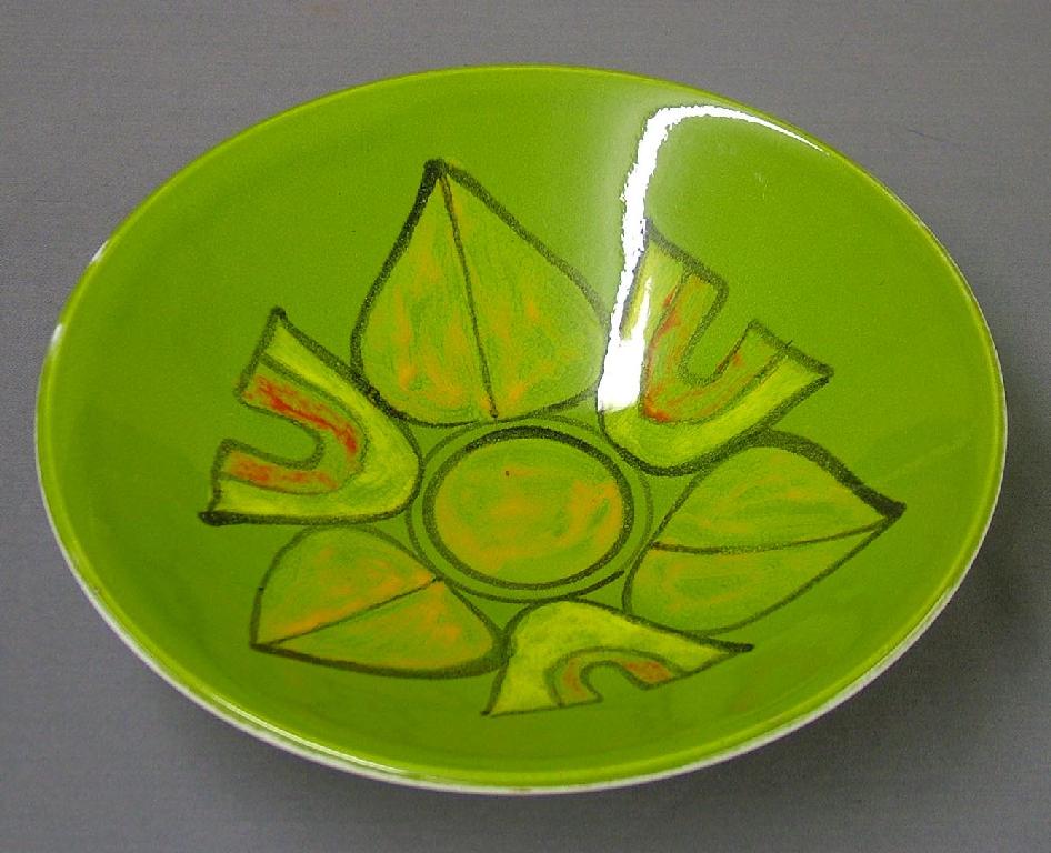 Appraisal: Poole 'Delphis' circular bowl decorated with a leaf design upon