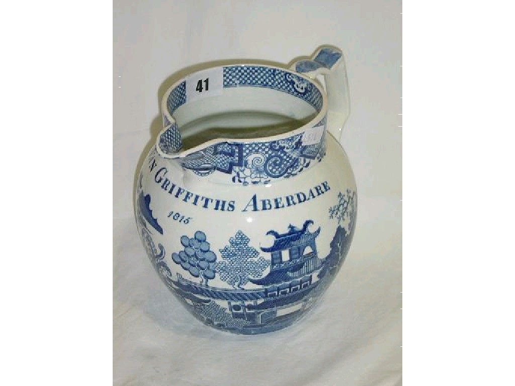 Appraisal: An early th century blue and white printed pearlware type