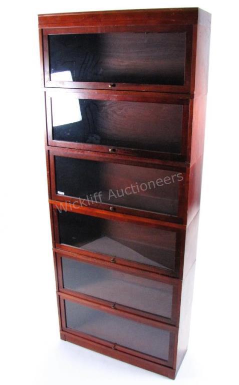 Appraisal: An antique barrister bookcase mahogany by Globe-Wernicke six section glass