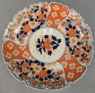 Appraisal: Japanese Imari porcelain charger with foliate rim dia in Japanese