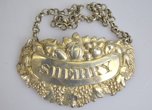 Appraisal: A George IV 'Sherry' decanter label George Knight London