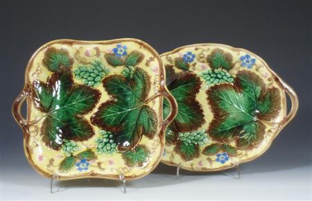 Appraisal: A mid Victorian Wedgwood majolica fruit service with leaf and