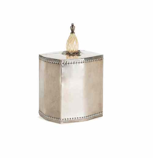 Appraisal: Cartier sterling silver caddy with ivory finial h ozt