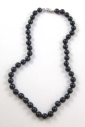 Appraisal: PRINCESS LENGTH BLACK PEARL NECKLACE strung with well matched black