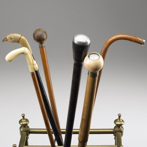 Appraisal: CANE WALKING STICKS Collection of six includes three of each