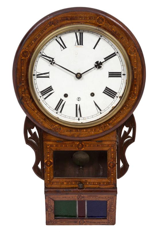 Appraisal: Sale Lot A Continental Marquetry Inlaid Wall Clock th century