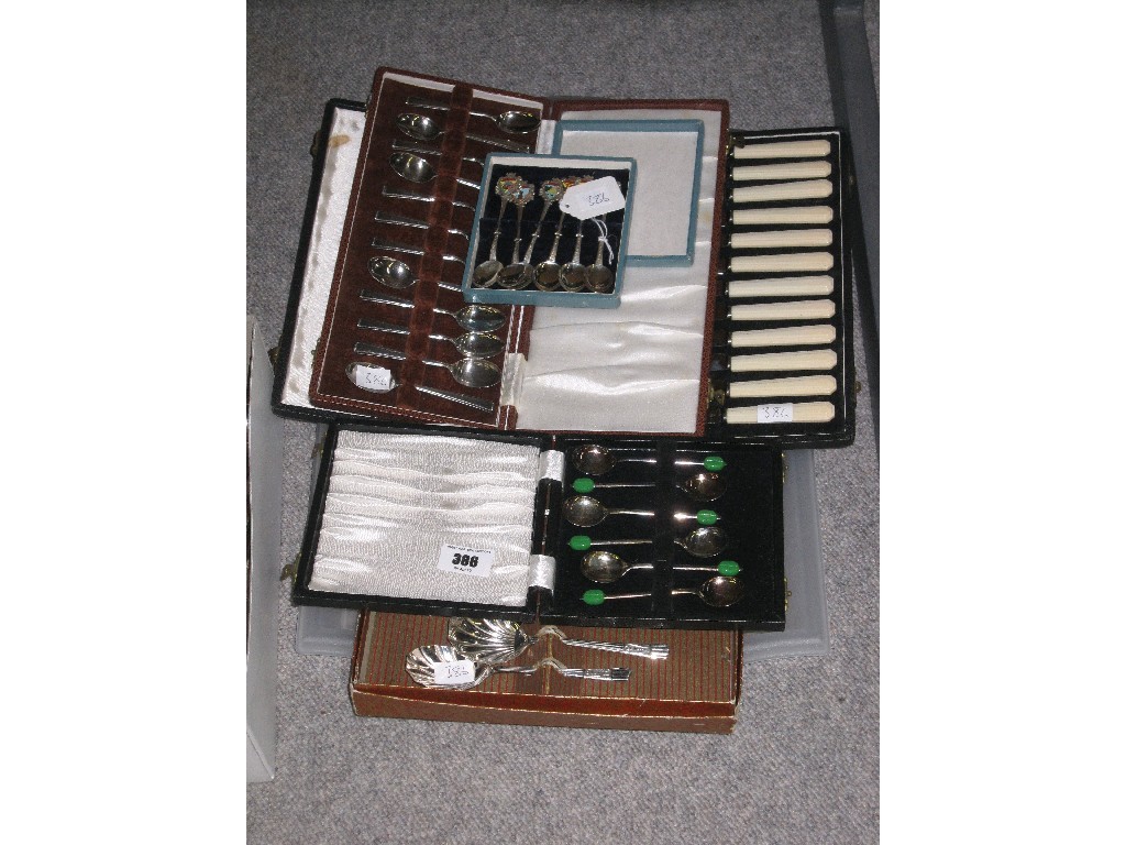 Appraisal: Tray lot of cutlery sets