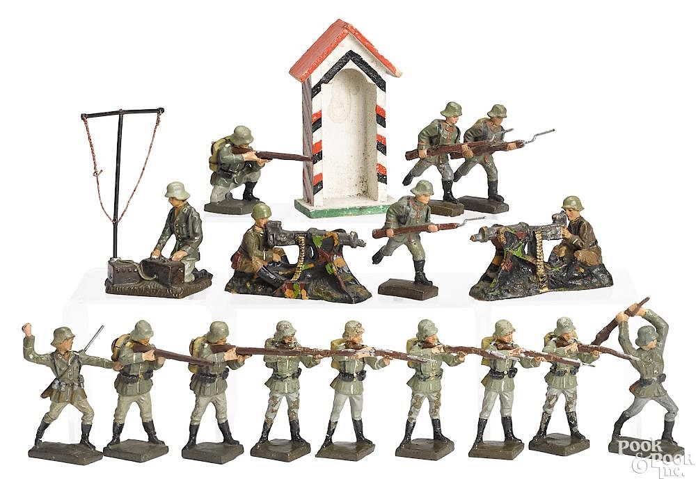 Appraisal: Lineol painted composition soldiers Lineol painted composition soldiers seventeen pieces