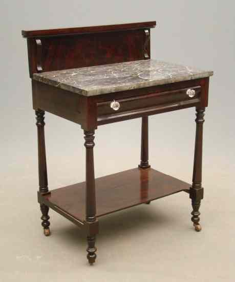 Appraisal: th c marble top Sheraton stand Top '' x ''