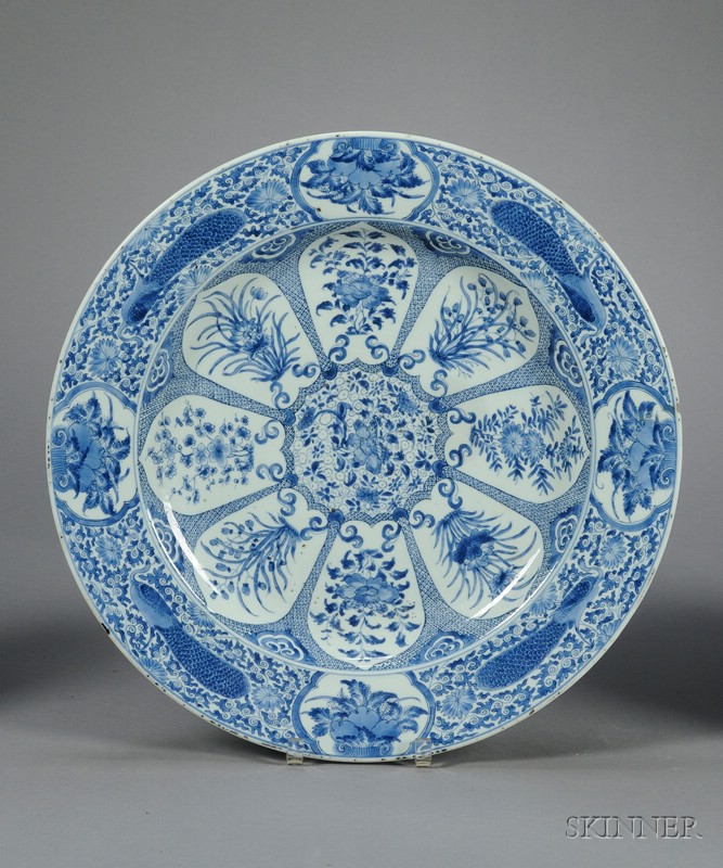 Appraisal: Porcelain Charger China K'ang Hsi period - underglaze blue decoration