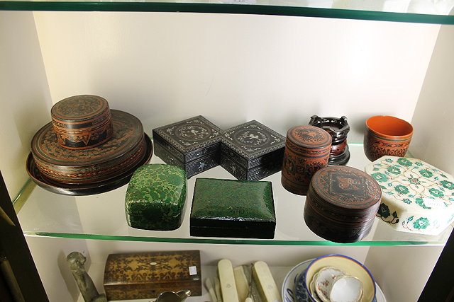 Appraisal: A COLLECTION OF INDIAN KASHMIRI BOXES an inlaid Chinese box