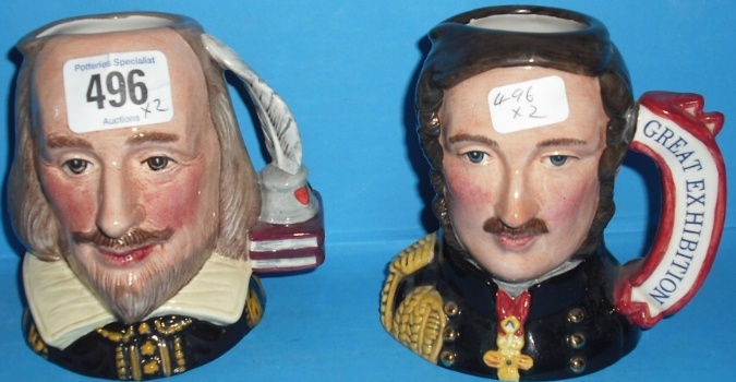 Appraisal: Royal Doulton small Character jugs Prine Albert D and William