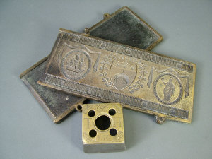 Appraisal: A late th century English two part bronze mould depicting