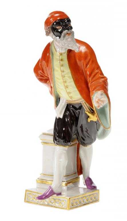 Appraisal: A MEISSEN COMMEDIA DELL' ARTE FIGURE OF in goatee beard