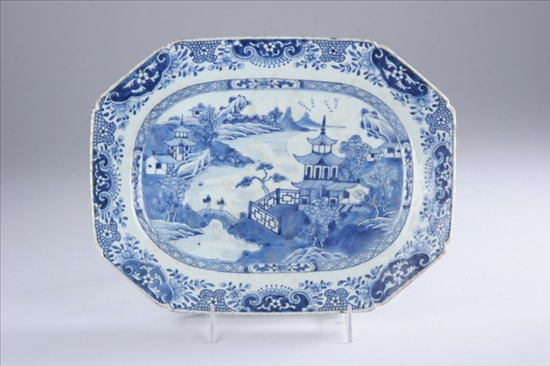 Appraisal: CHINESE EXPORT BLUE AND WHITE PORCELAIN PLATTER Circa - Together