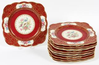 Appraisal: ROYAL BAYREUTH PORCELAIN PLATES SET OF ROYAL BAYREUTH PORCELAIN PLATES