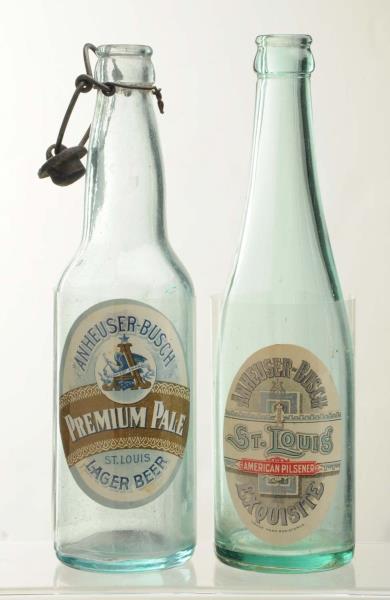 Appraisal: Lot Of Anheuser-Busch Beer Bottles With Labels Pre-Prohibition This lot