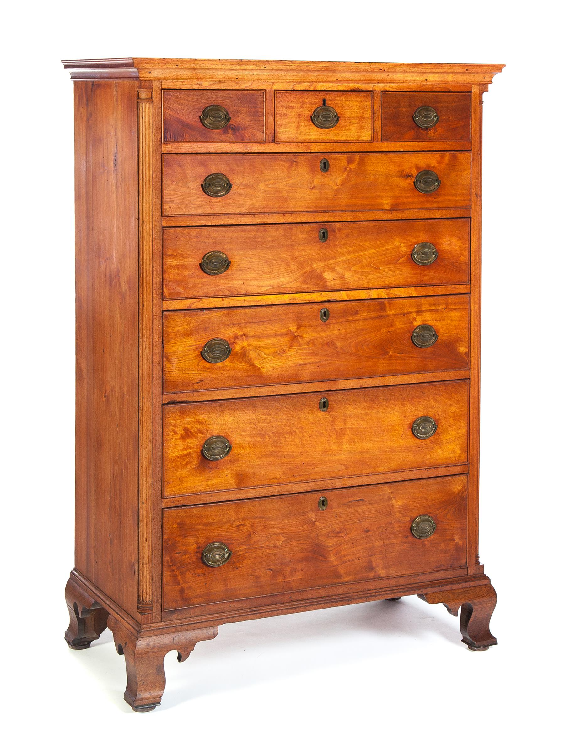 Appraisal: AMERICAN CHIPPENDALE TALL CHEST Fourth quarter- th century cherry with