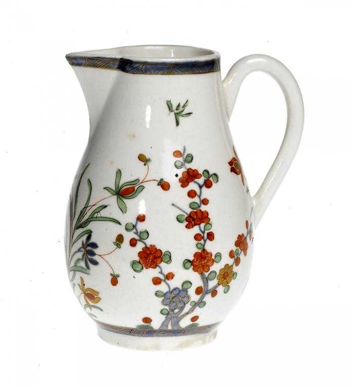 Appraisal: AN OUTSIDE DECORATED WORCESTER SPARROW BEAK MILK JUG enamelled with