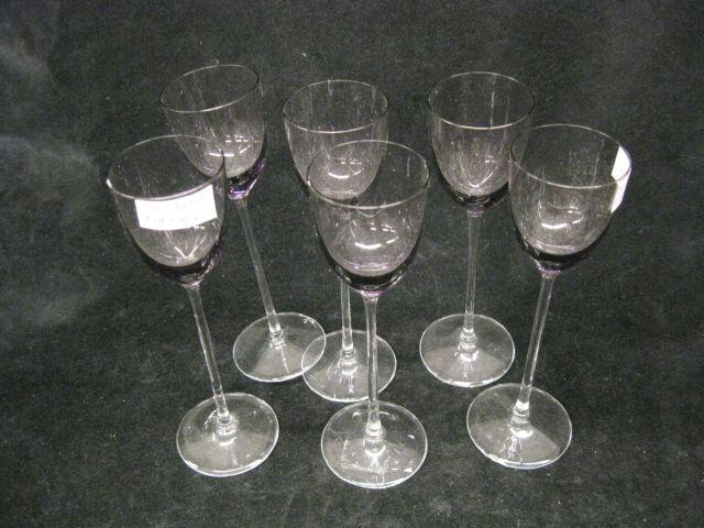 Appraisal: Art Glass Cordials amythest with clear tall stems