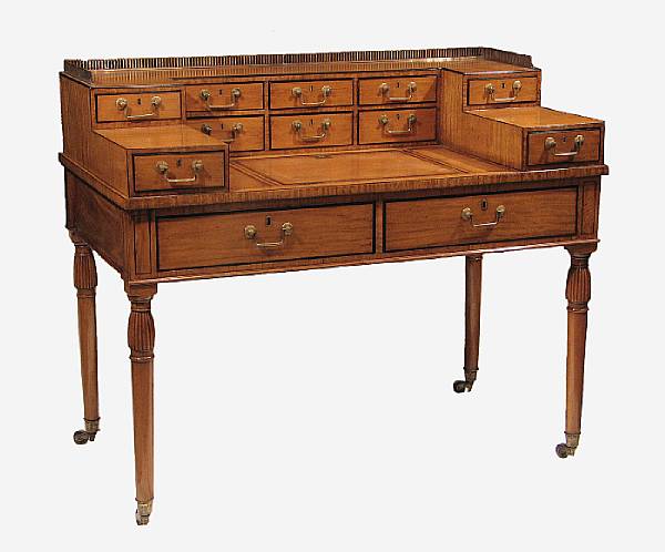 Appraisal: A Regency satinwood Carlton house writing table second quarter th