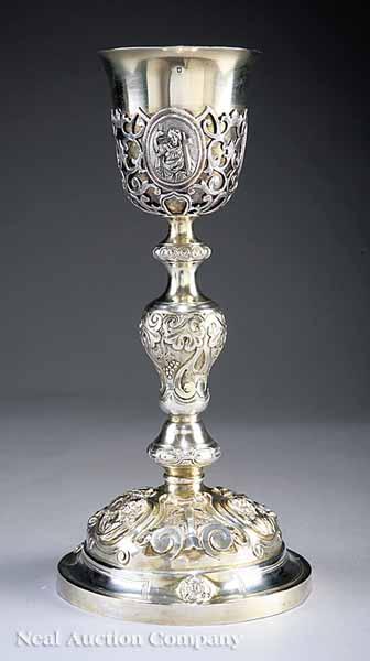 Appraisal: A French Repouss Parcel Gilt Silver Chalice mid- th c