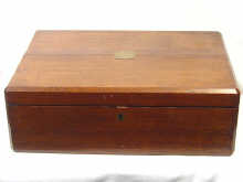 Appraisal: A large oak canteen box with two trays Measurements cm