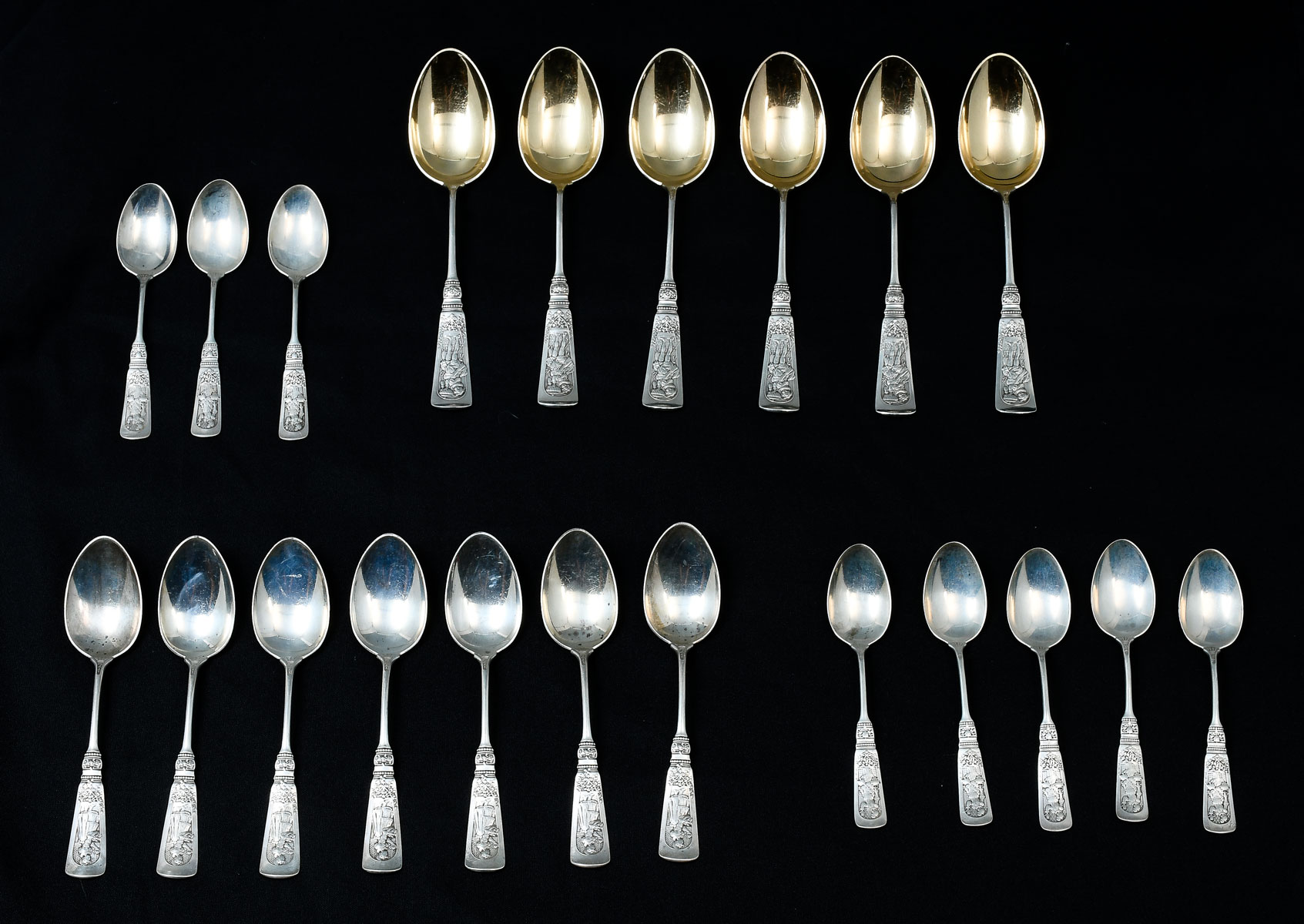 Appraisal: PC GORHAM ''FONTAINEBLEAU'' STERLING SPOONS Approx Troy ounces Comprising -