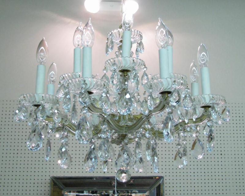 Appraisal: Twelve Light Crystal Chandelier with candlestick style fixtures and faceted