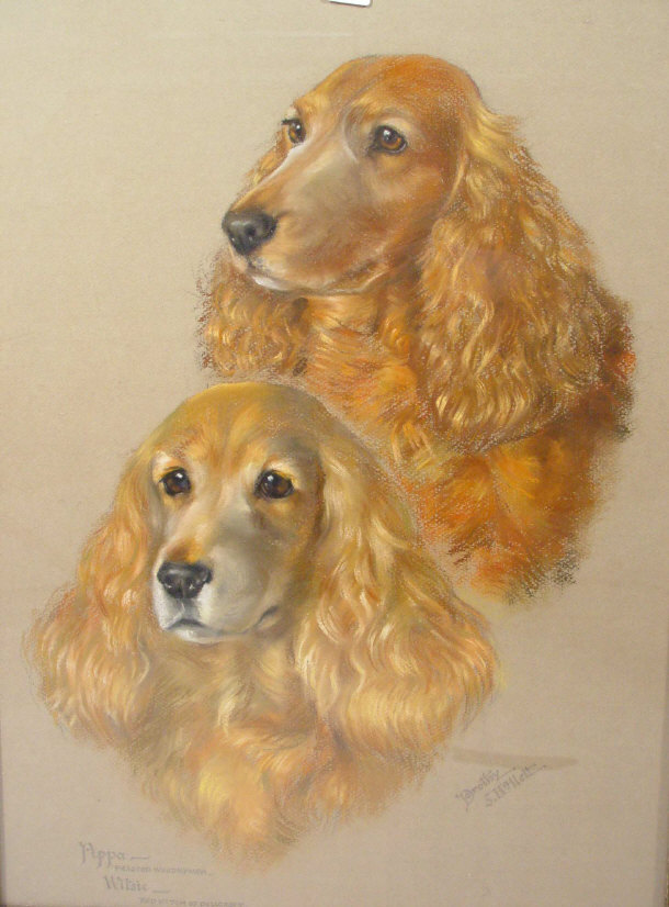 Appraisal: S Hollett - Pippa and Whitsie - Pastel study of