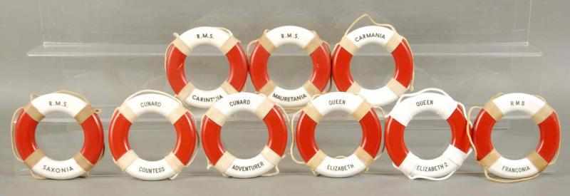 Appraisal: Lot of Bakelite Plastic Life Rings Description Includes Cunard Carmania