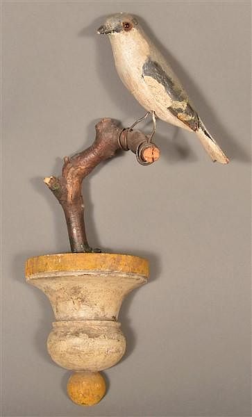 Appraisal: Antique Carved and Painted Wood Song Bird Antique Carved and