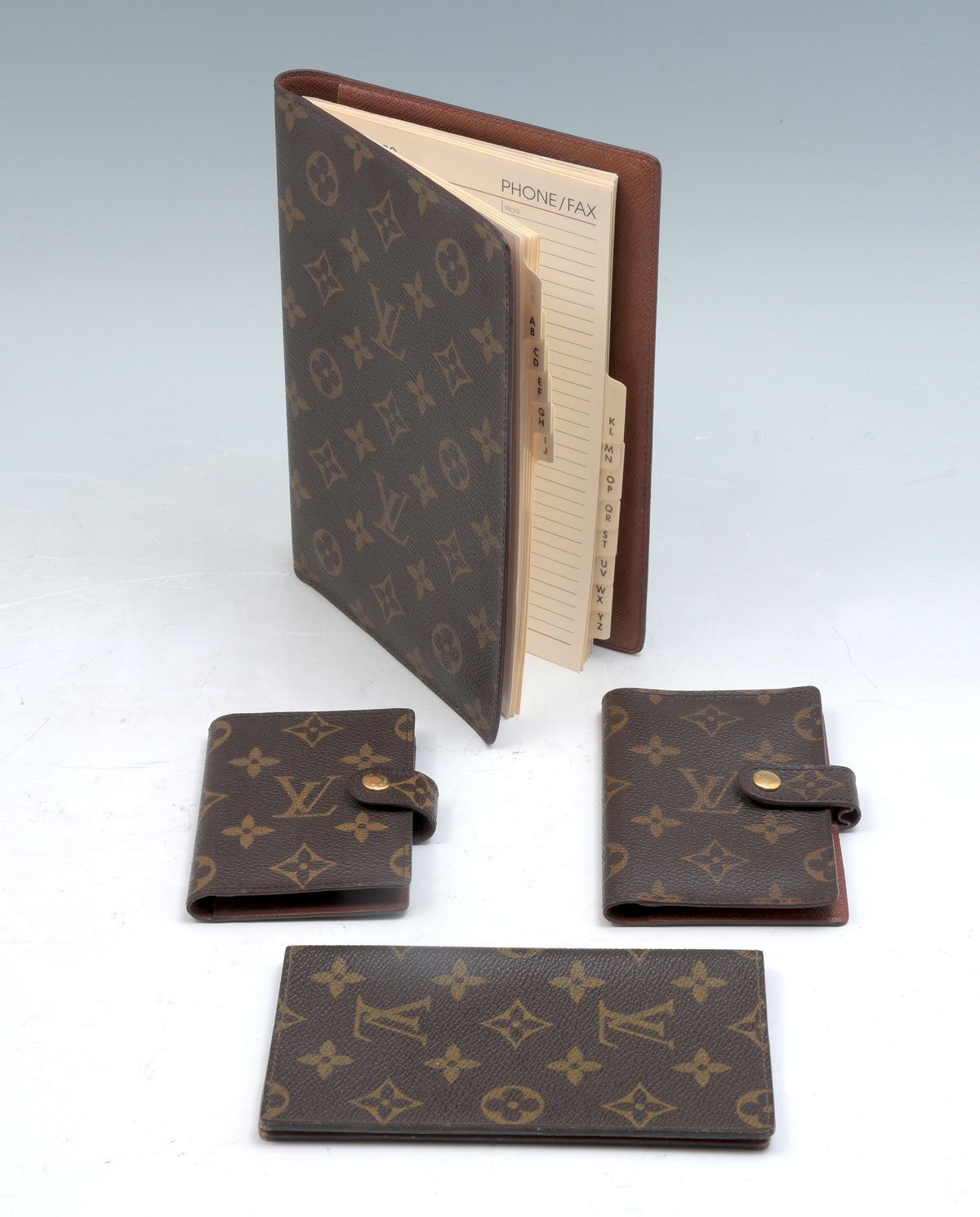 Appraisal: PC LOUIS VUITTON MONOGRAM CANVAS ITEMS Vintage monogram credit and