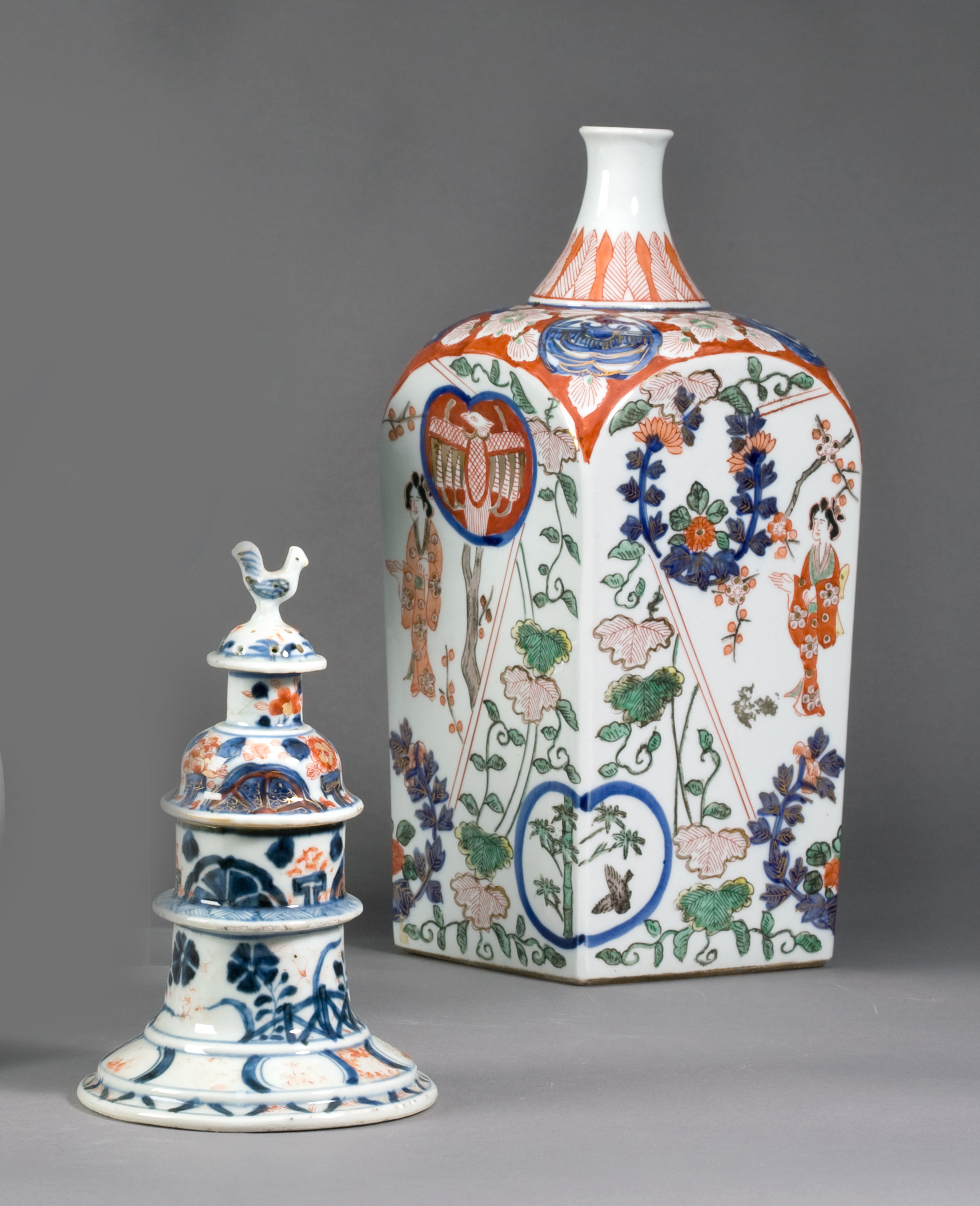 Appraisal: JAPANESE PORCELAIN IMARI PUZZLE BOTTLE LATE SIXTEENTH-EARLY SEVENTEENTH CENTURY AND