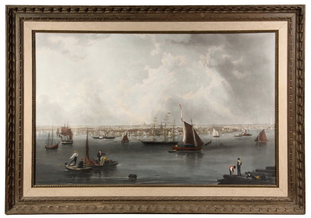 Appraisal: HAND COLORED ENGRAVING - Boston by Charles Mottram UK -