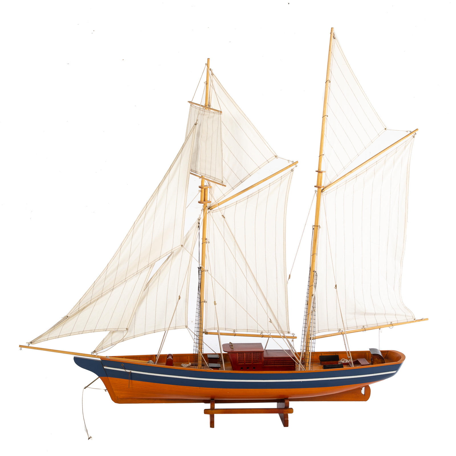 Appraisal: KIT CONSTRUCTED PAINTED WOOD SLOOP Large two masted sailing vessel