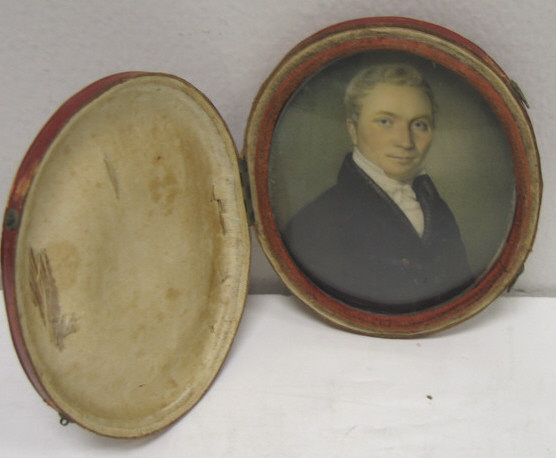 Appraisal: THOMAS GEORGE BRITISH TH CENTURY Miniature portrait of gentleman wearing