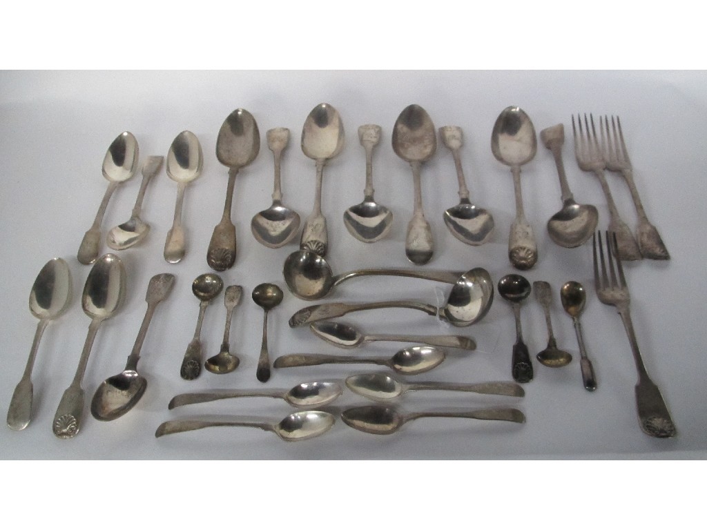 Appraisal: Lot comprising assorted silver spoons forks ladles etc assorted marks