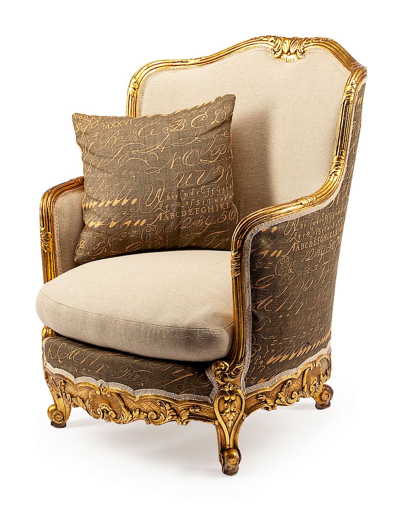 Appraisal: A Regence Style Giltwood Bergere A Regence Style Giltwood Bergere