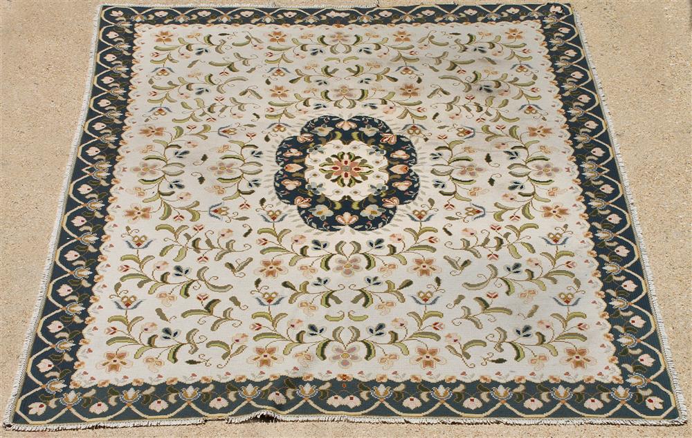 Appraisal: PORTUGUESE NEEDLEPOINT RUG approx ' x '