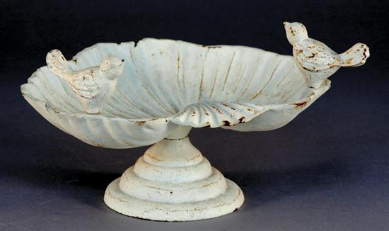 Appraisal: Victorian cast-iron bird bath shell-form basin with pair of perching