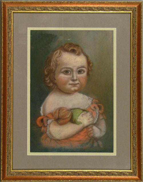 Appraisal: Pastel portrait of a child th c x