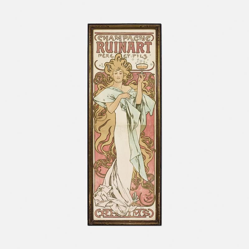 Appraisal: Alphonse Mucha Champagne Ruinart poster from Maxim's Chicago Alphonse Mucha