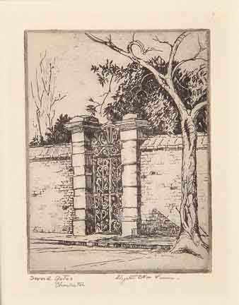 Appraisal: Elizabeth O'Neill Verner South Carolina - SWORD GATES CHARLESTON etching