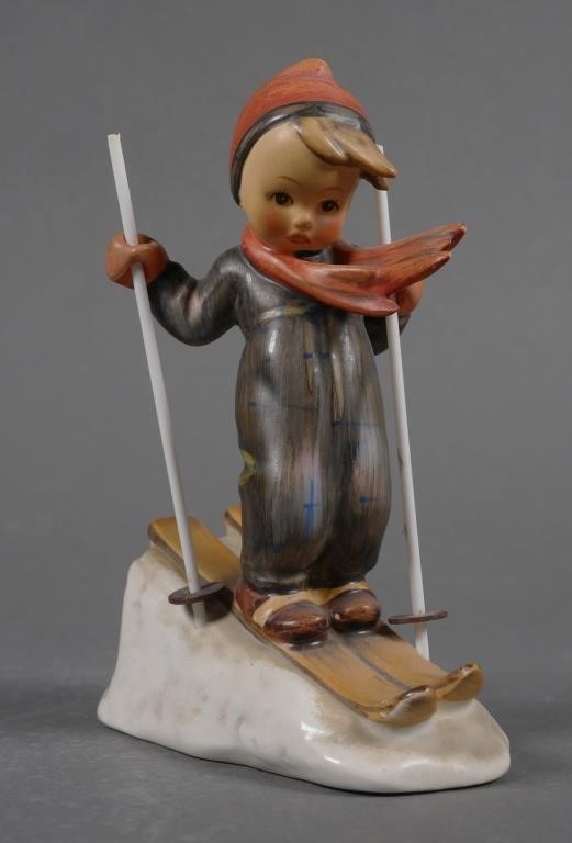 Appraisal: Hummel Skier This piece has an incised full bee and