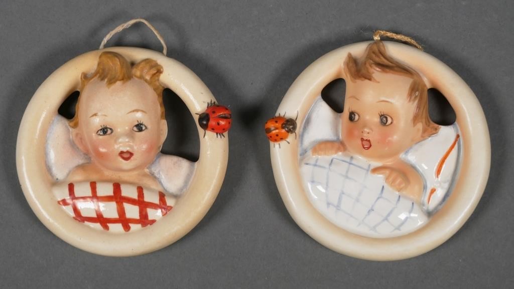 Appraisal: Two Hummel wall plaques Child in Bed AKA Baby Ring