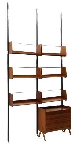 Appraisal: Italian mid-century modern teak modular wall unit two-sections c s