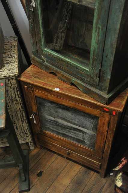 Appraisal: A RUSTIC MEAT SAFE CABINET